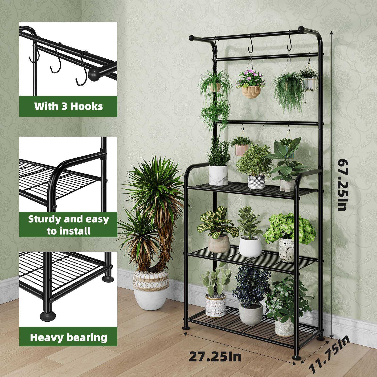 Ekisemio stand with pots next to ruler showing accurate size and capacity benefit