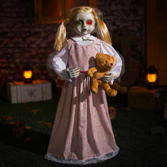 ELAMAS front view of 36-inch doll showcasing full spooky posture and details