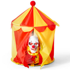 ELAMAS front view of circus tent prop showing dramatic entrance benefit