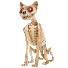 ELAMAS front view of 15-inch skeleton cat showing realistic pose and spooky effect