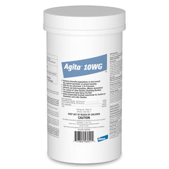 Elanco Agita 10 WG front view jar showing label and dosage benefits