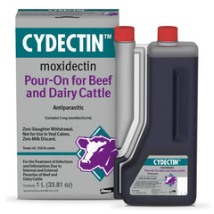 Elanco Cydectin bottle front view showing product and clear branding benefit visibility
