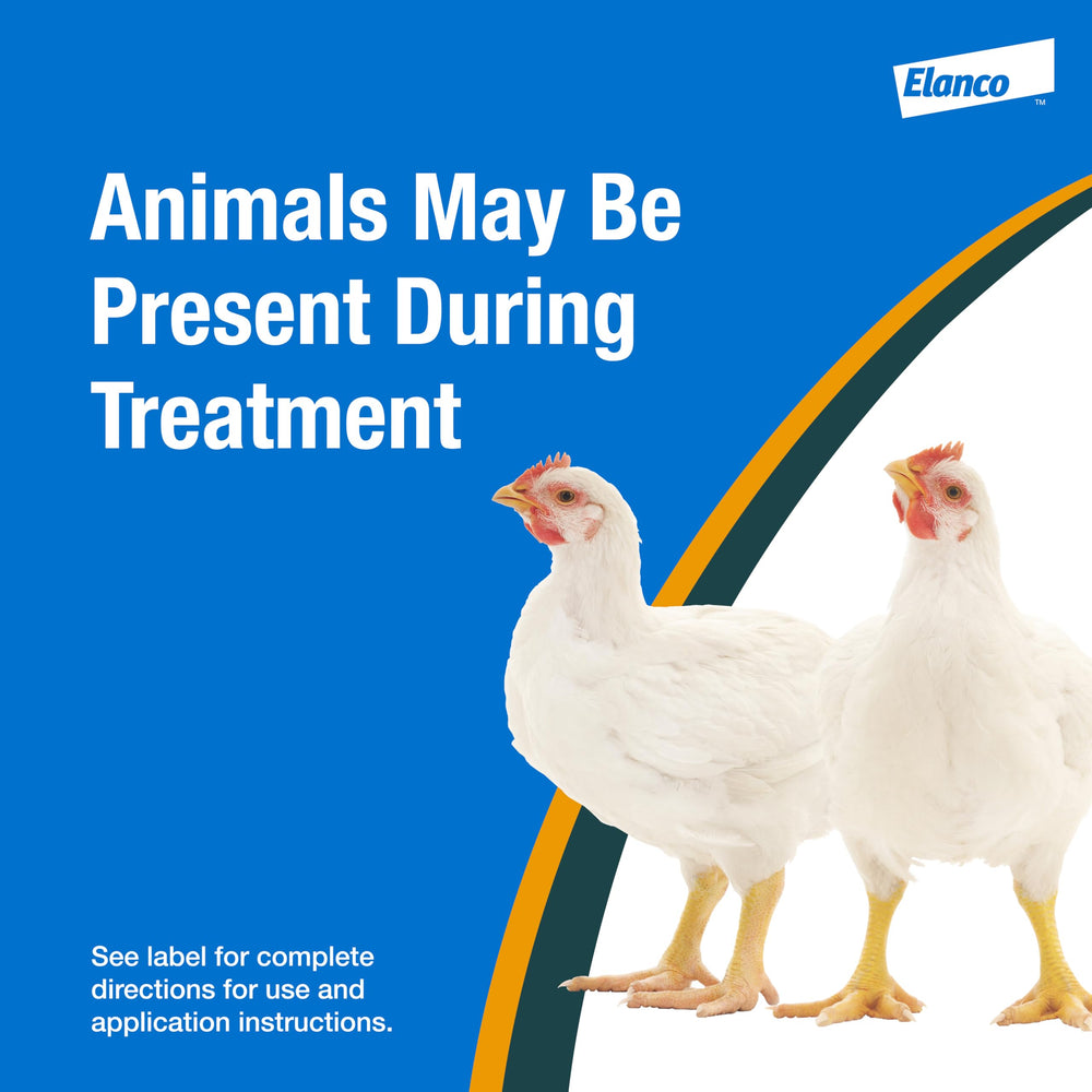 Elanco Elector applied to poultry to help control northern fowl mites and improve flock comfort benefit