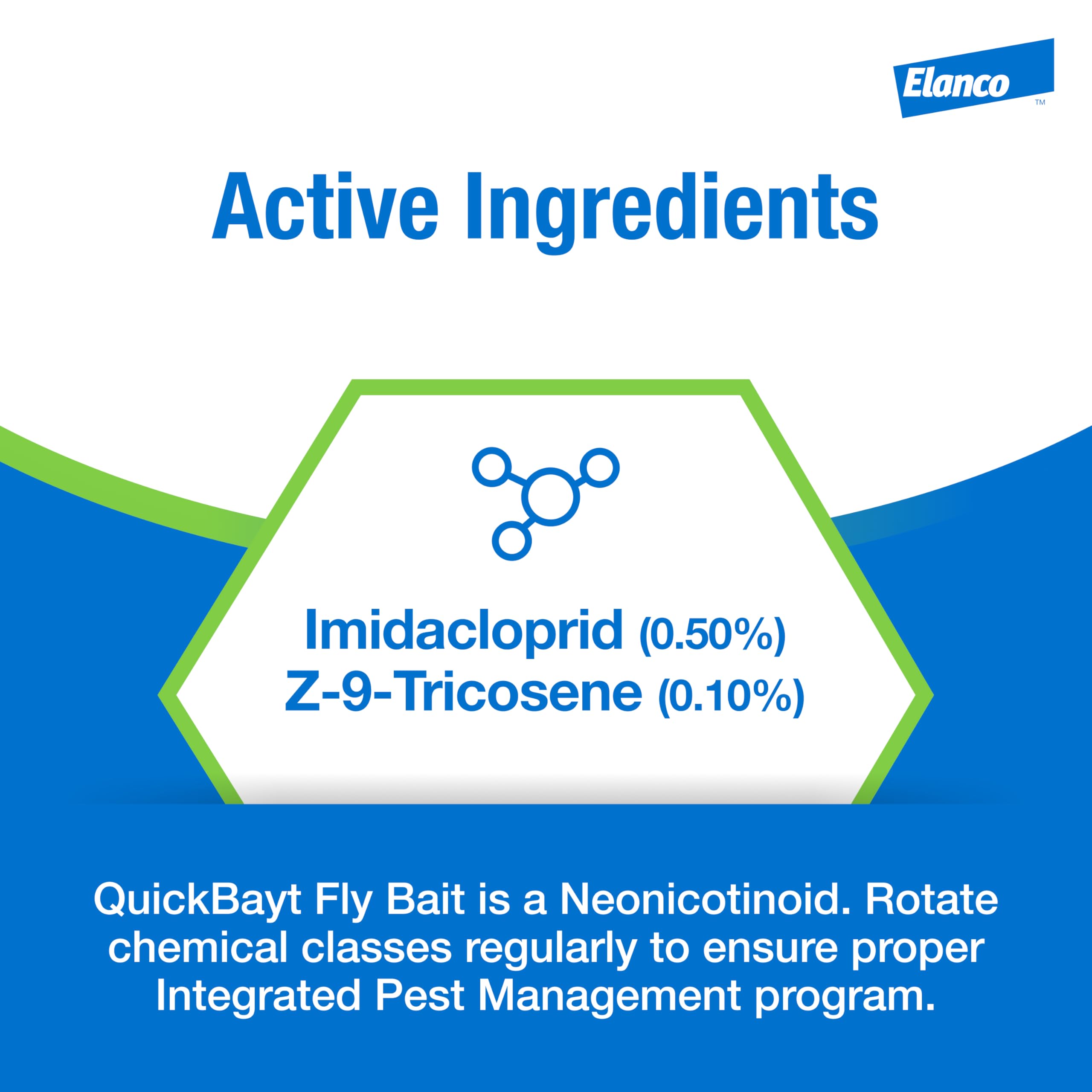 Elanco QuickBayt label and directions showing brand guidance for safe application