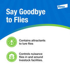 Elanco QuickBayt pellet close-up highlighting texture and fast fly attraction