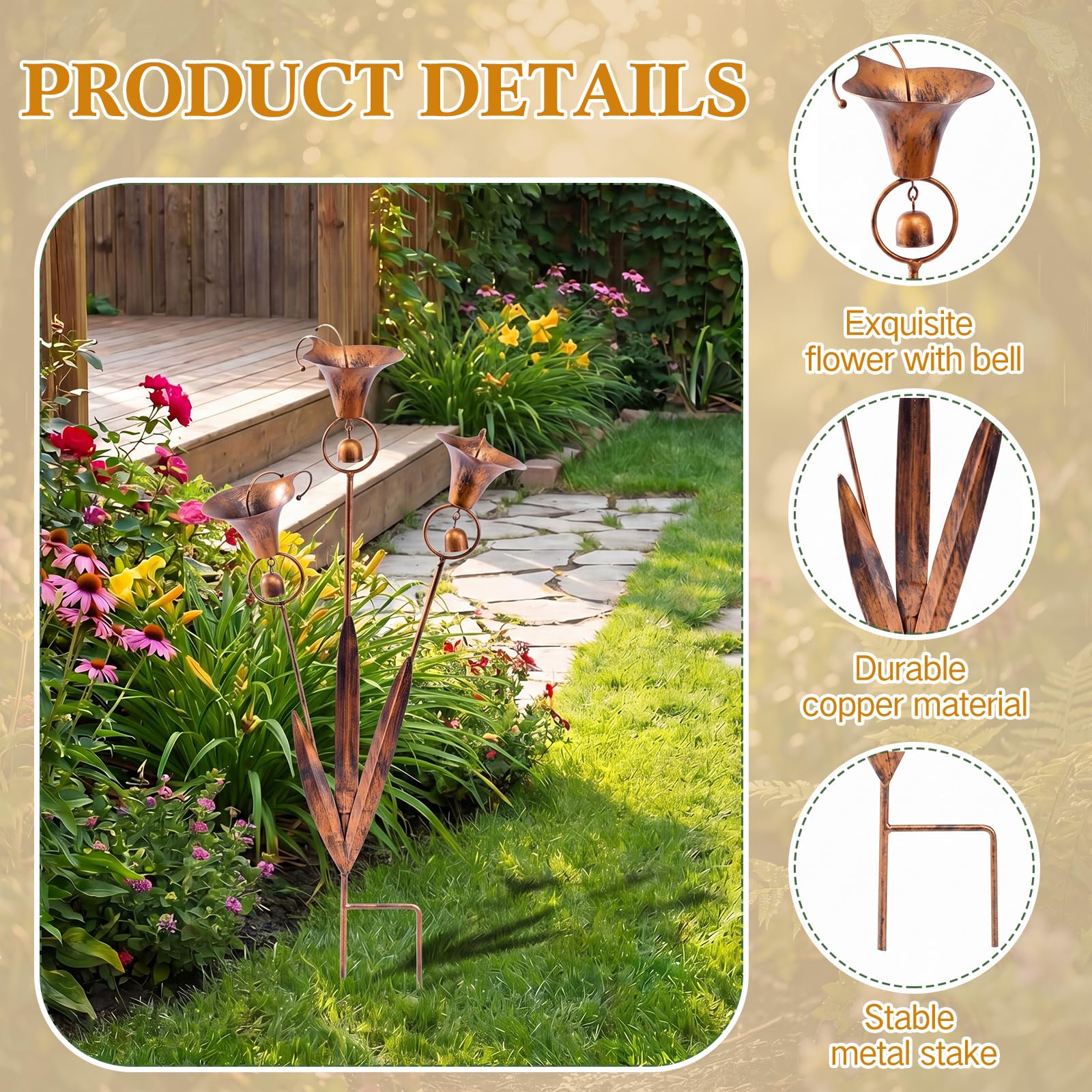 ElaraBerry tuned bell detail showing delicate chime for subtle garden sounds