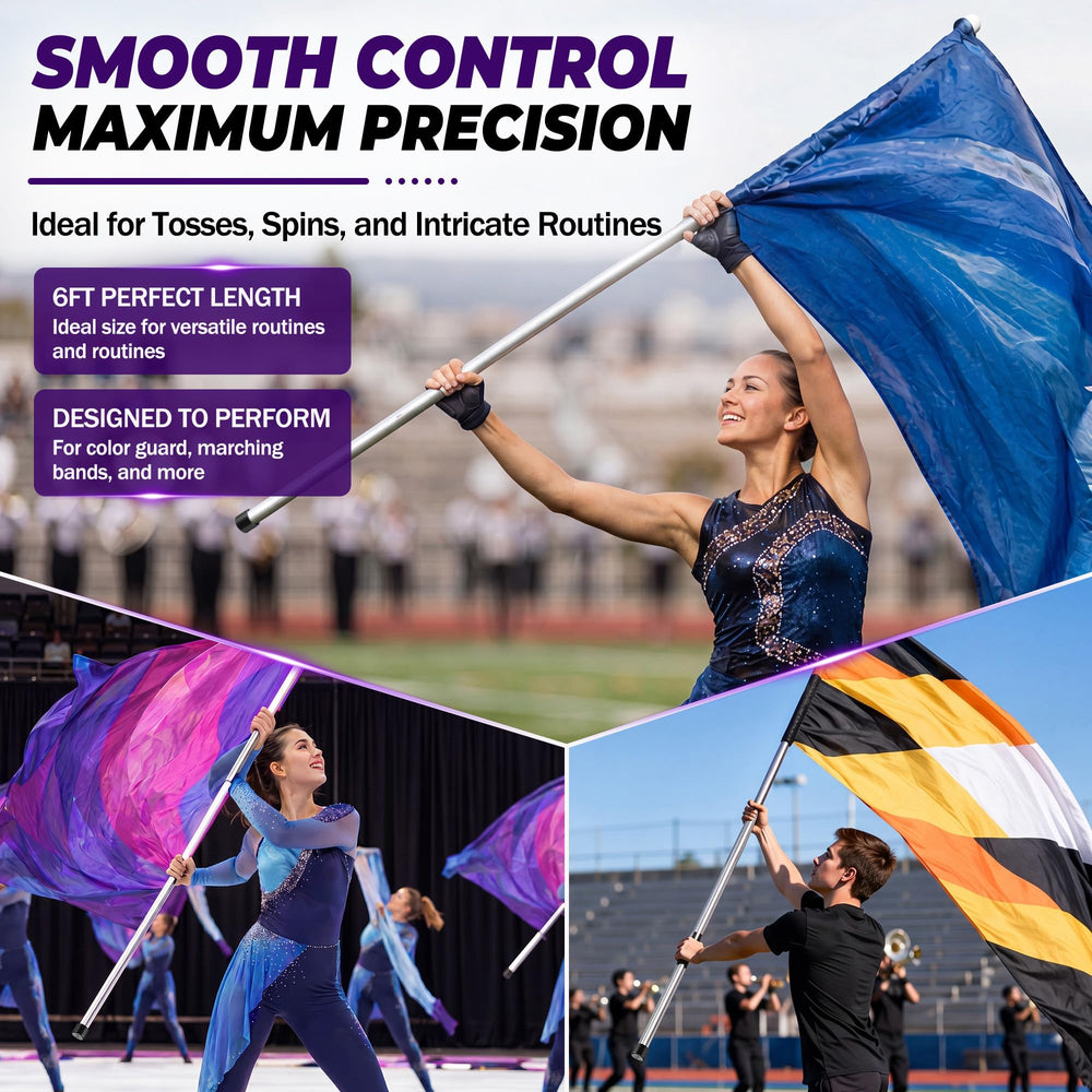 ElaraBerry performer using pole during routine illustrating smooth spins benefit