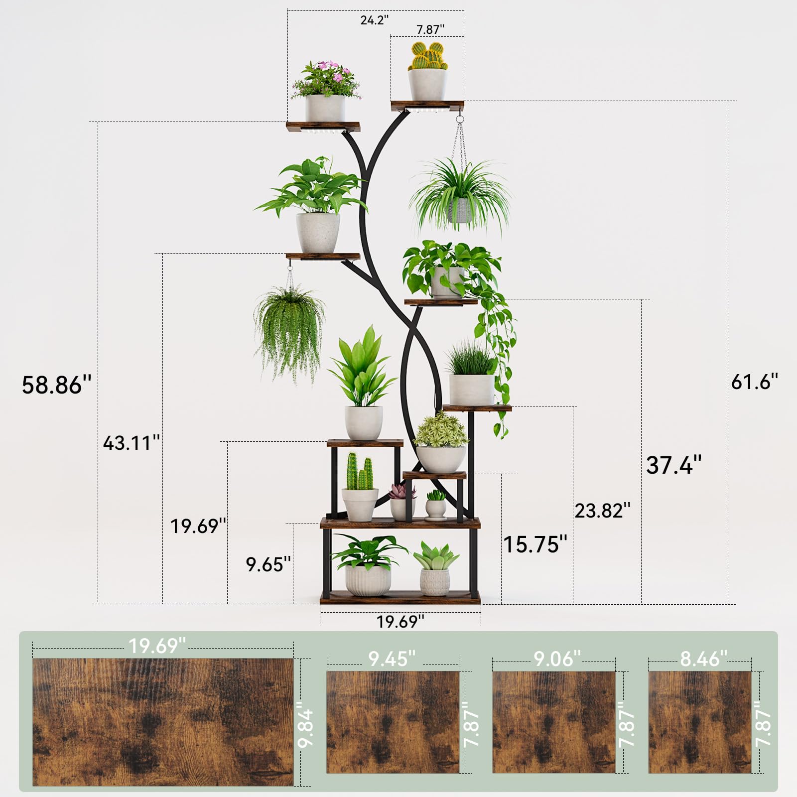 Elaruslux with pots for scale showing capacity and sturdy support benefit