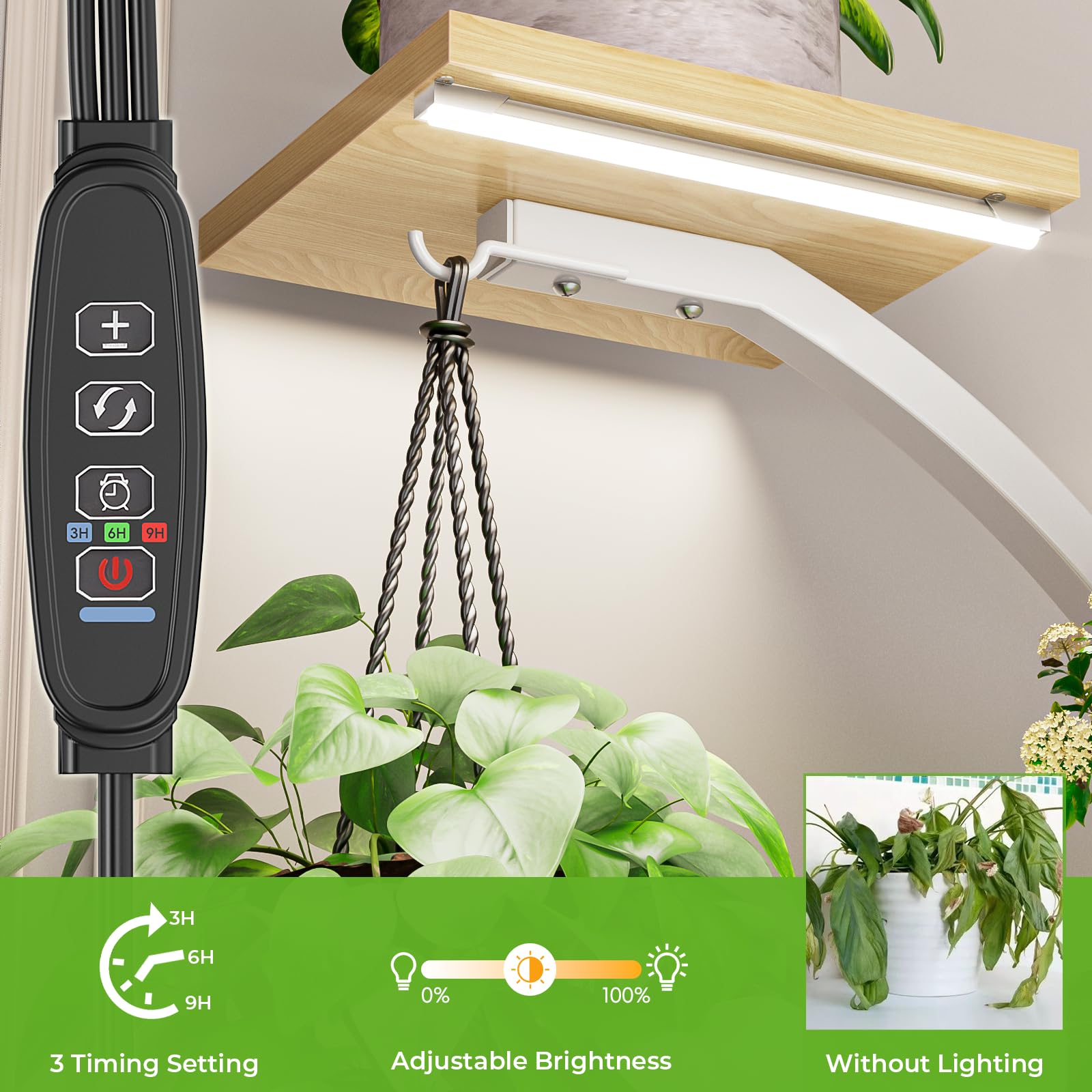 Elbourn hook holding hanging pot showcasing vertical display options