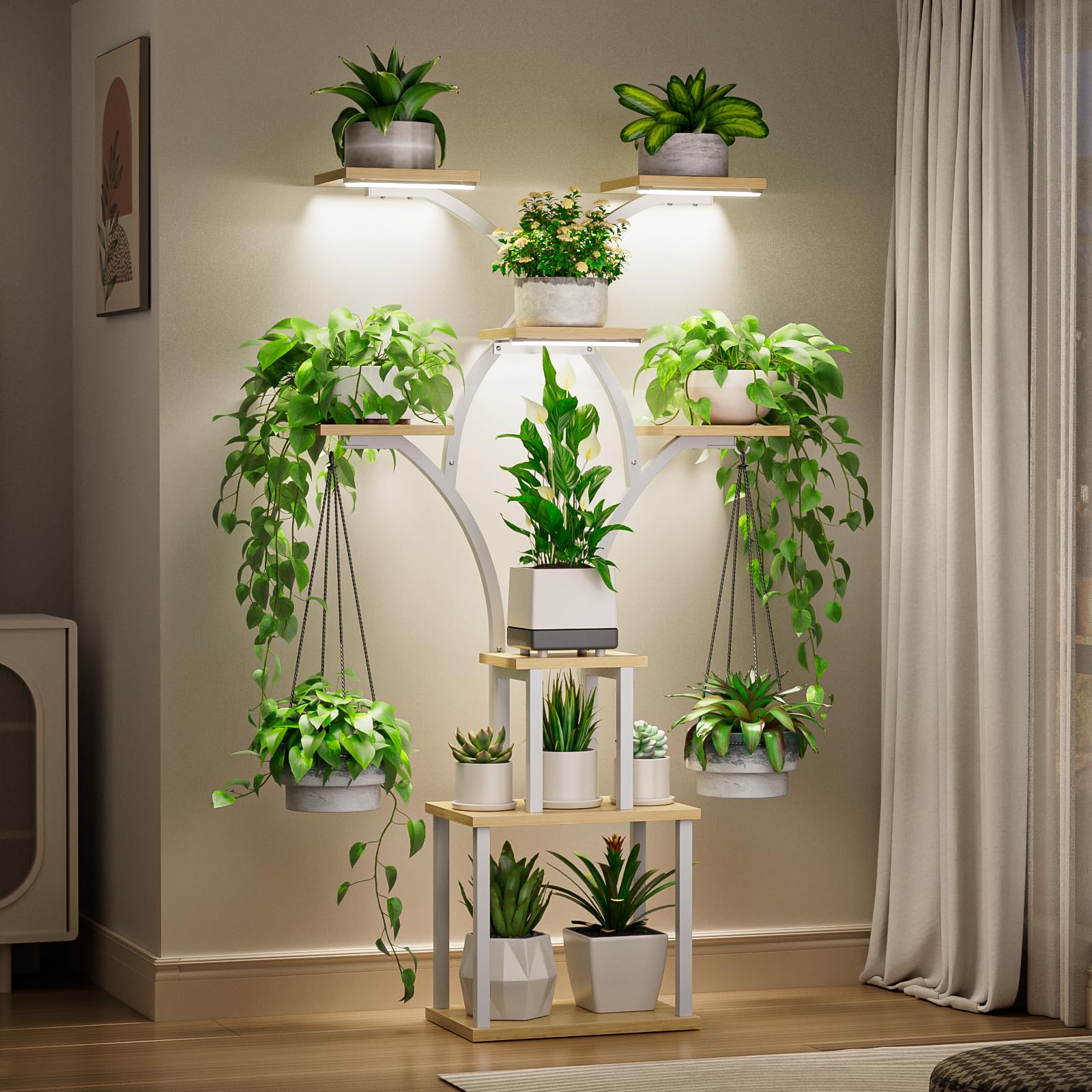 Elbourn top tier seedlings receiving targeted light for healthy starts