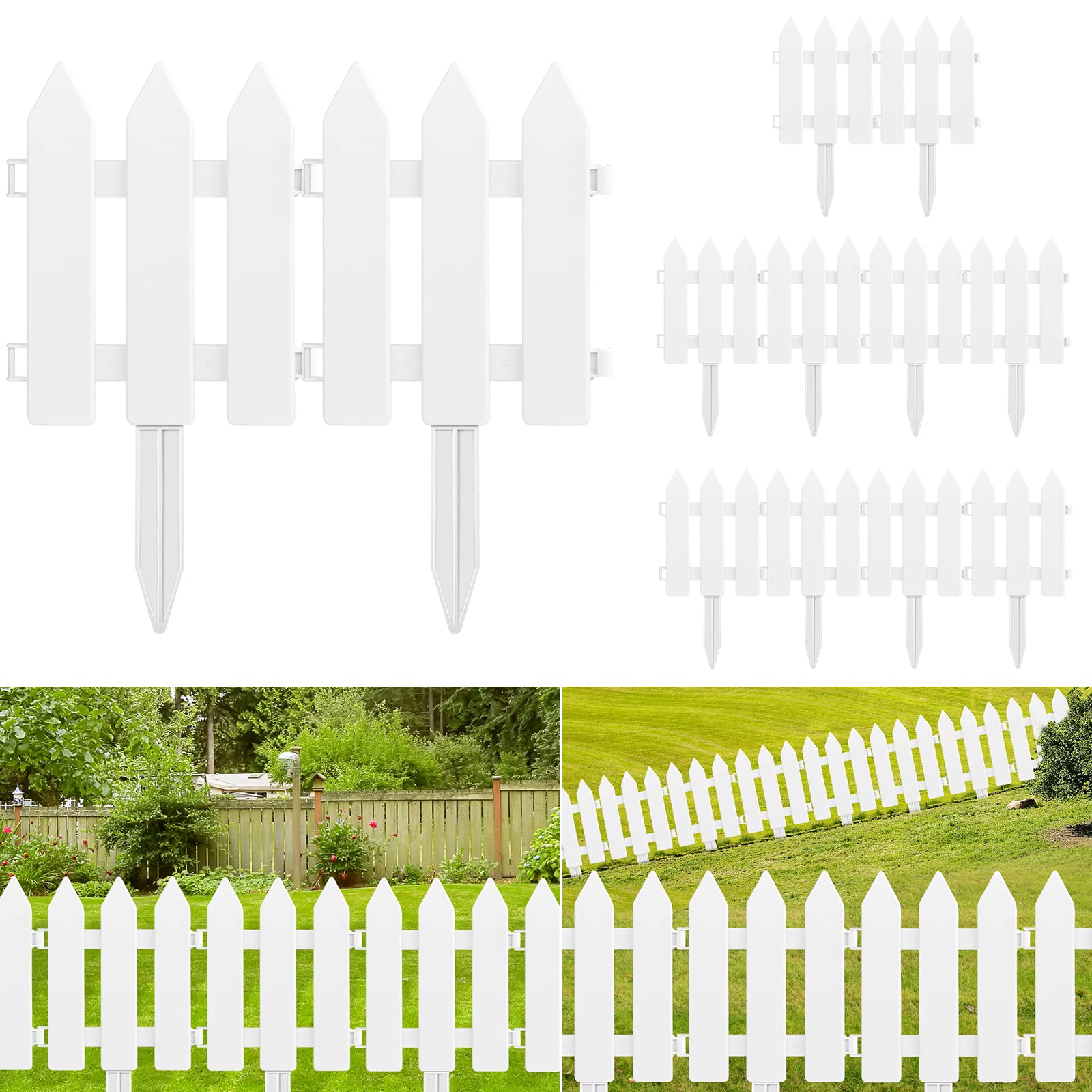 ELECLAND front view of assembled white garden fence showing crisp edge benefit