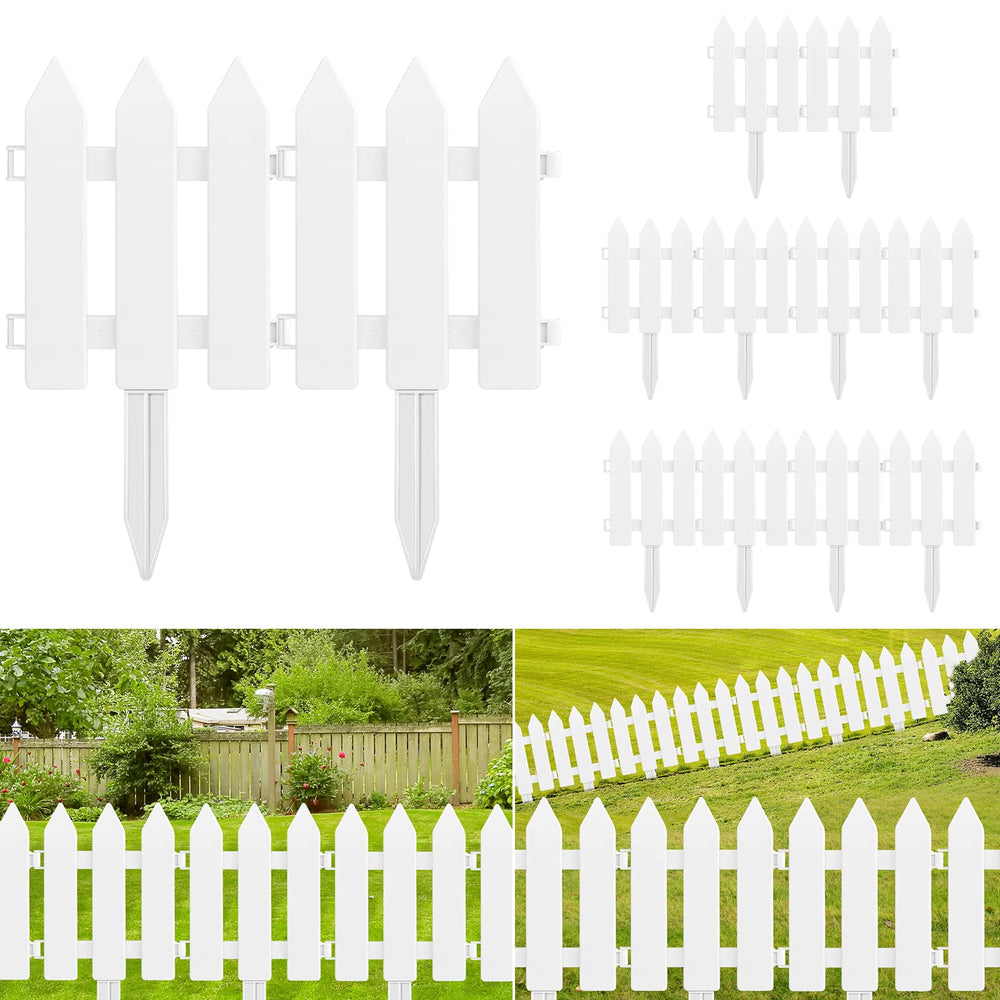ELECLAND front view of assembled white garden fence showing crisp edge benefit