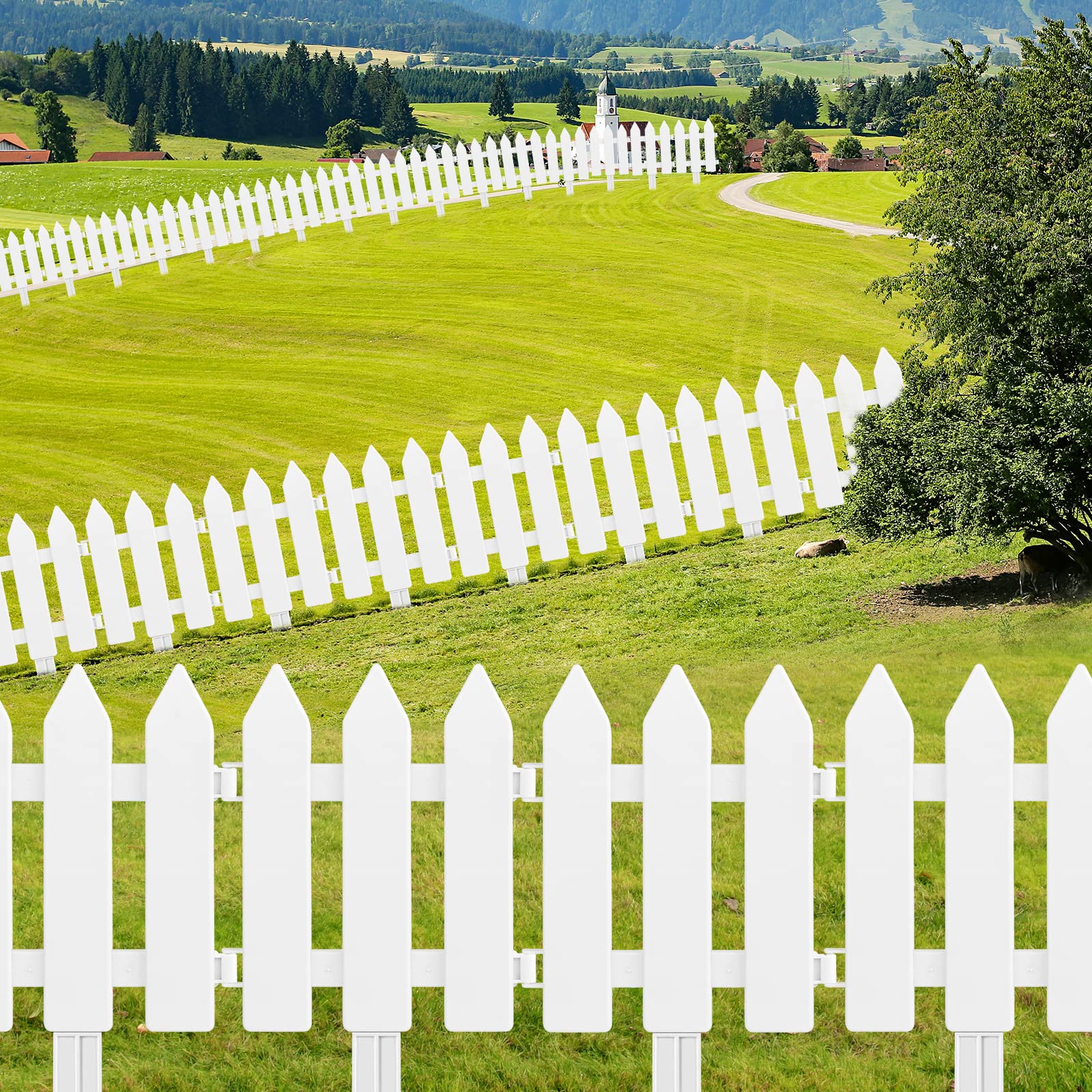 ELECLAND fence panel next to hand showing compact size benefit