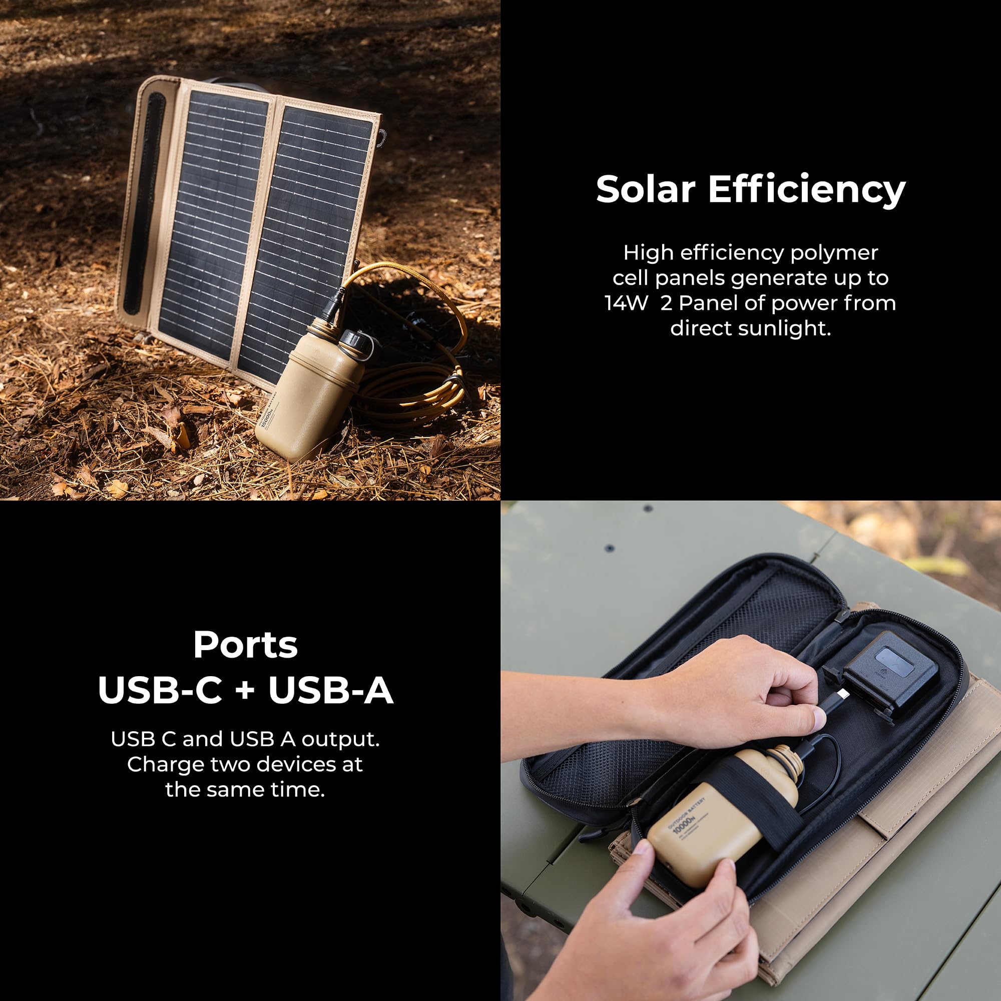 ELECOM NESTOUT adjustable stand set to steep angle to maximize sun exposure