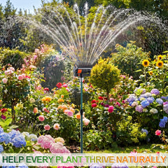 ElectricWise aluminum riser extended to 30 inches, enables overhead spray above plants