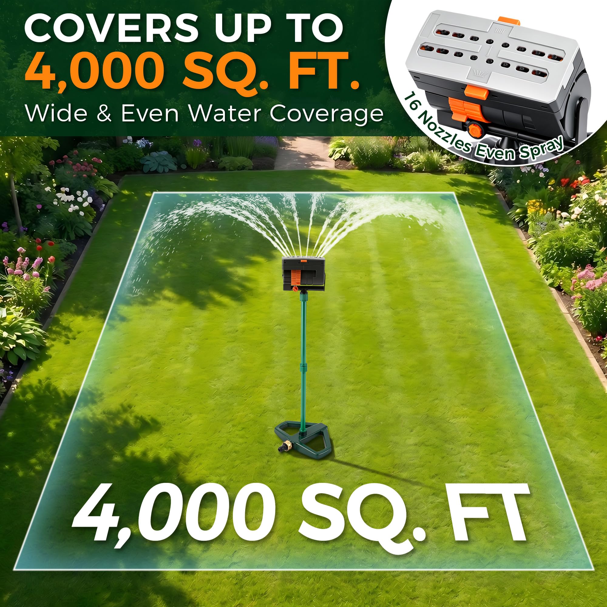 ElectricWise close-up of clog-resistant nozzles for reliable watering
