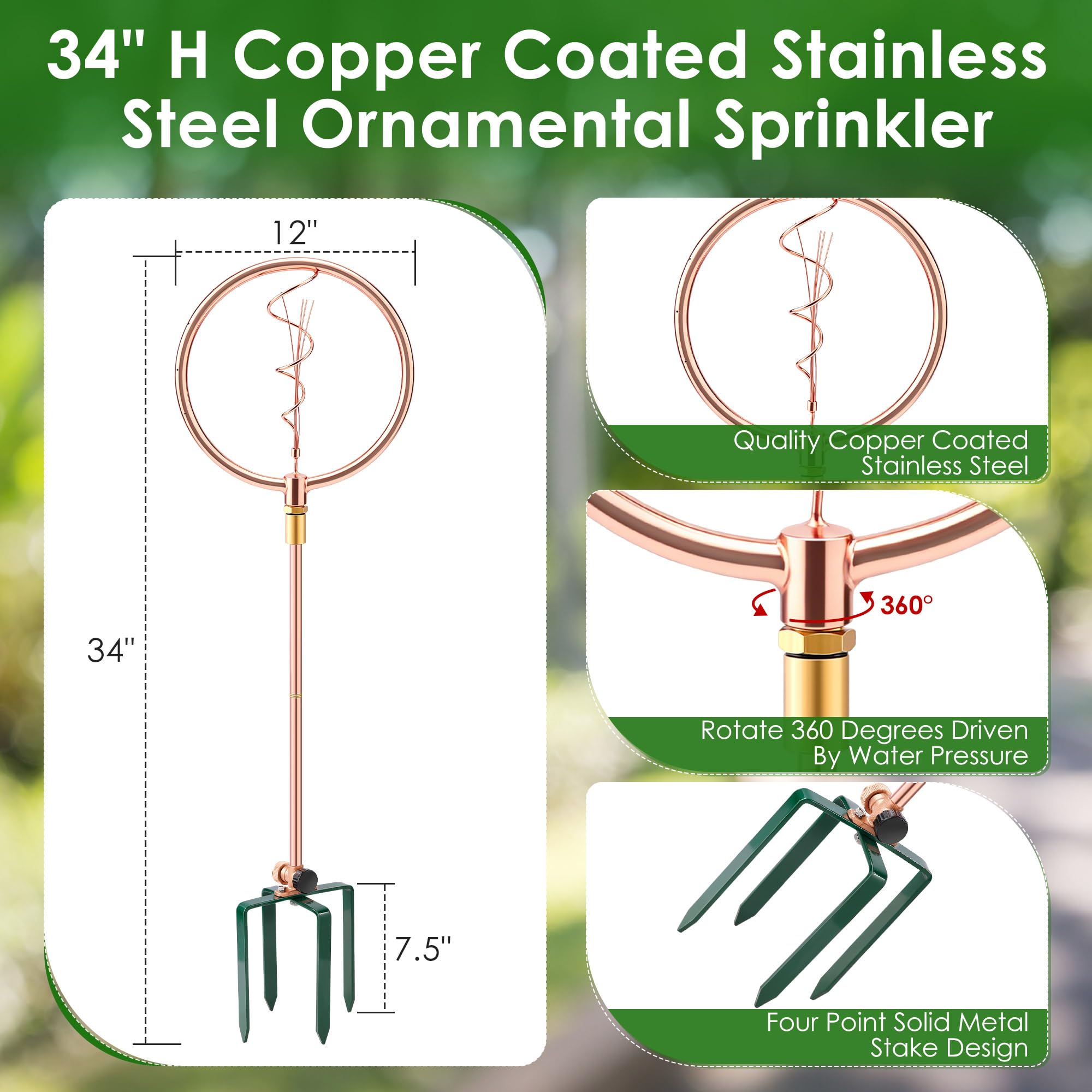ElectricWise close-up of copper-coated finish highlighting corrosion resistance and visual appeal