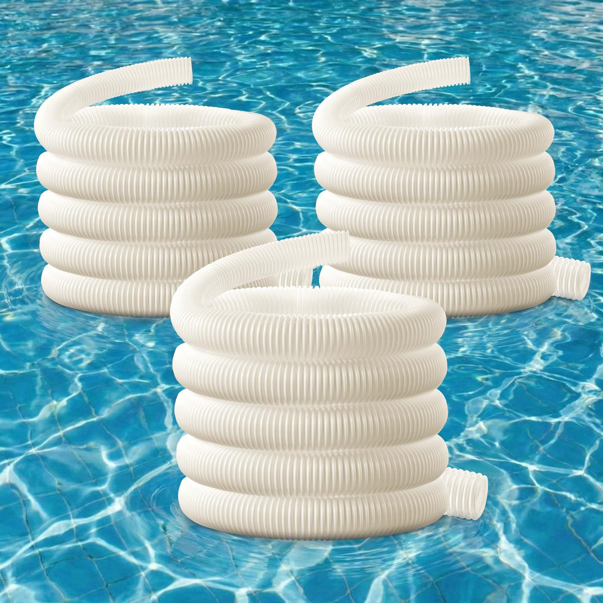 ElectricWise front view of three replacement hoses showing fit for Polaris 360 and convenience