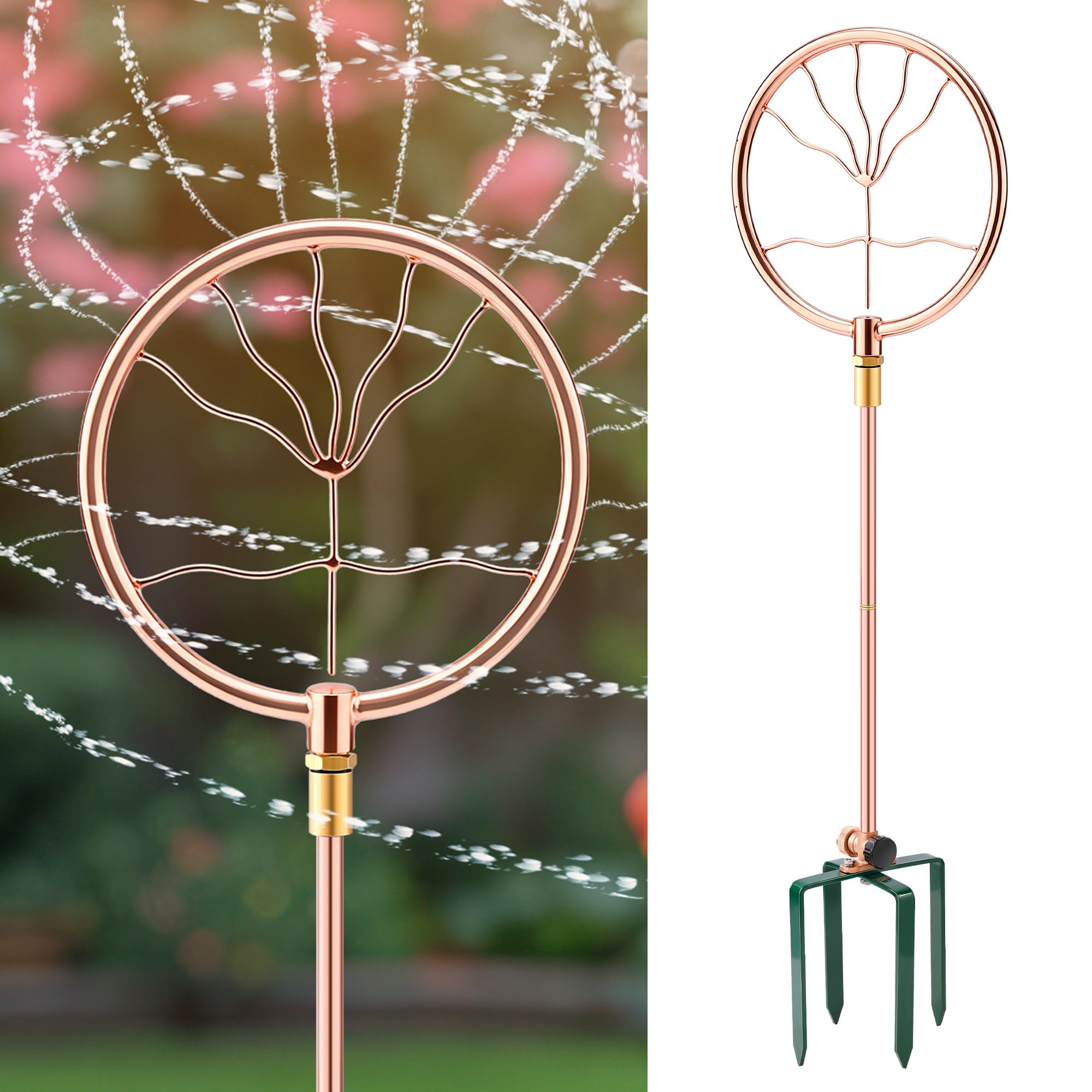 ElectricWise front view showing decorative sprinkler and elegant yard benefit