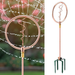ElectricWise front view of ornamental sprinkler showing decorative spiral and benefit of elegant irrigation