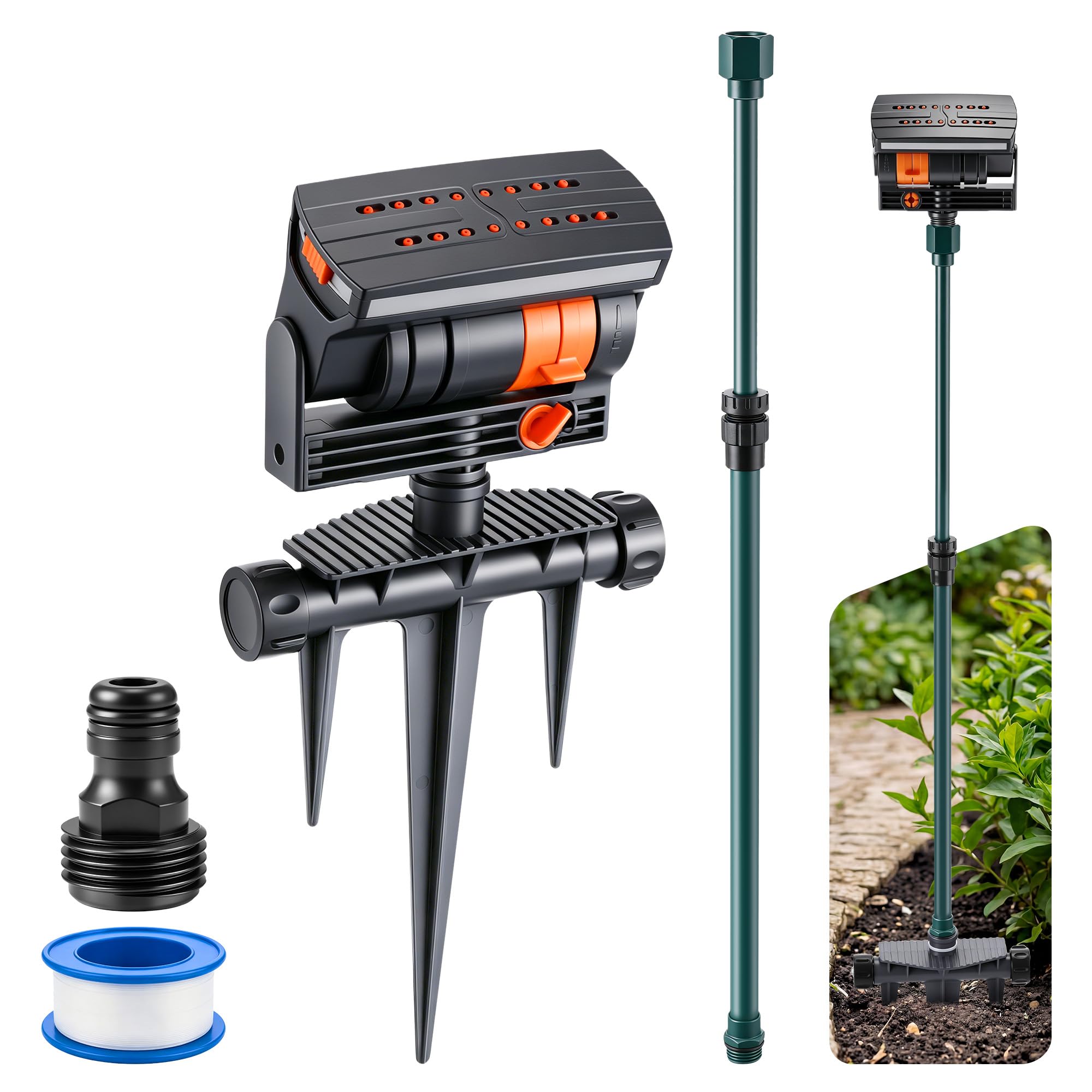 ElectricWise front view showing sprinkler mounted and even coverage benefit