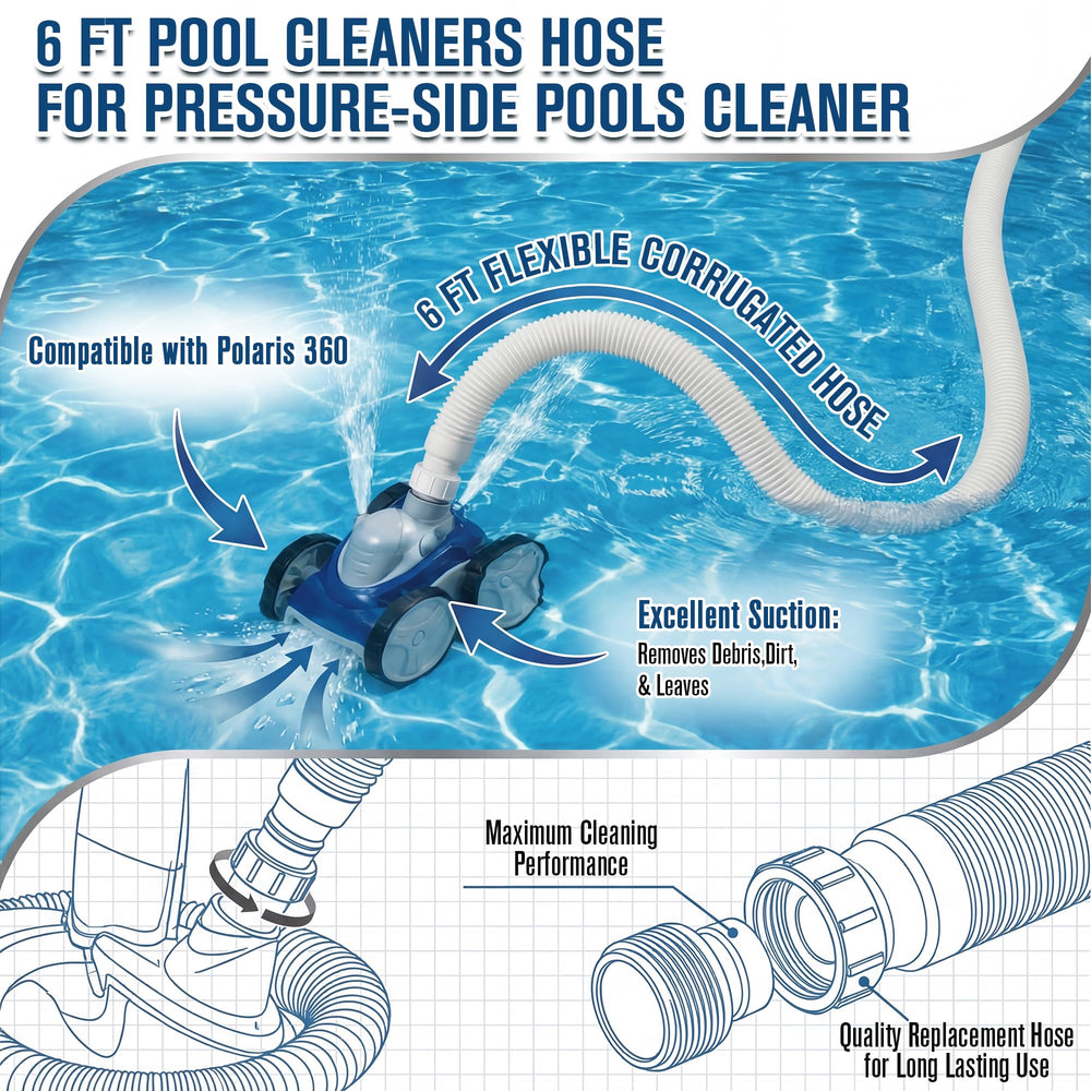 ElectricWise hose installed in pool demonstrating improved cleaner mobility and navigation