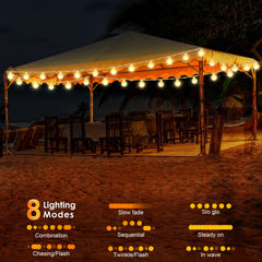 ElectricWise lights installed along a pop-up canopy edge creating even accent illumination benefit
