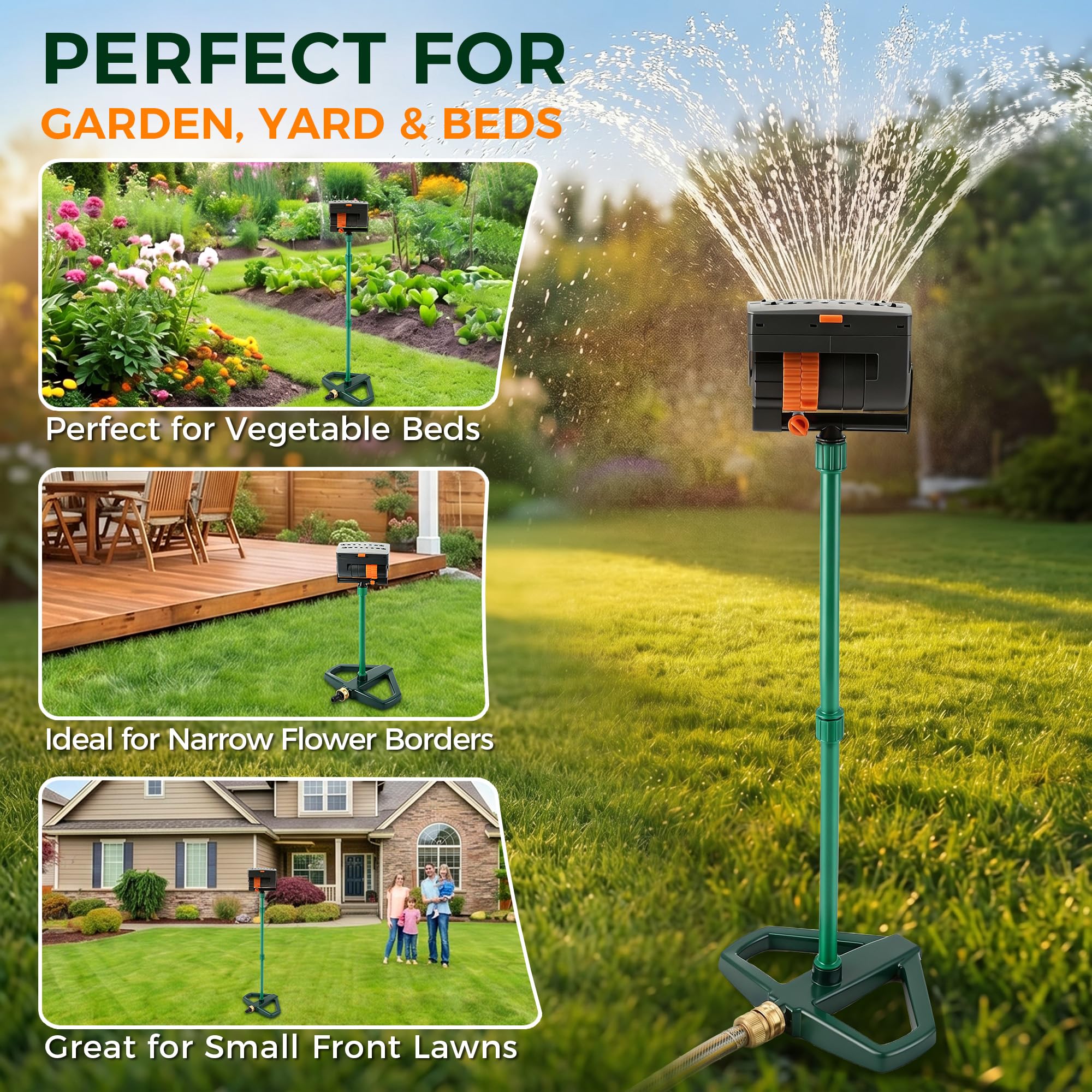 ElectricWise packaged set showing sprinkler head and three riser extensions