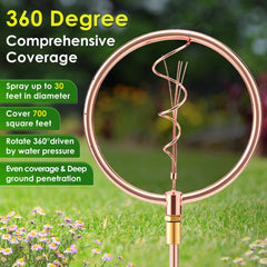ElectricWise rotating head in motion illustrating 360° coverage and even watering benefit