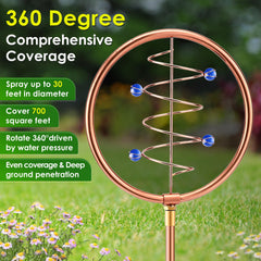 ElectricWise sprinkler rotating and spraying a broad pattern for even lawn watering
