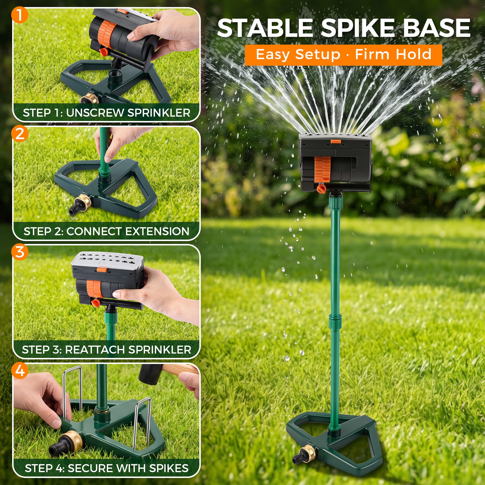 ElectricWise weighted base placed in soil for stable setup and repositioning