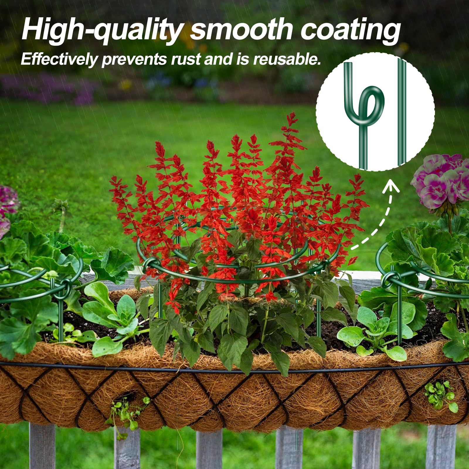 Elefama close-up of green-coated 4mm iron wire highlighting rust-resistant protective finish