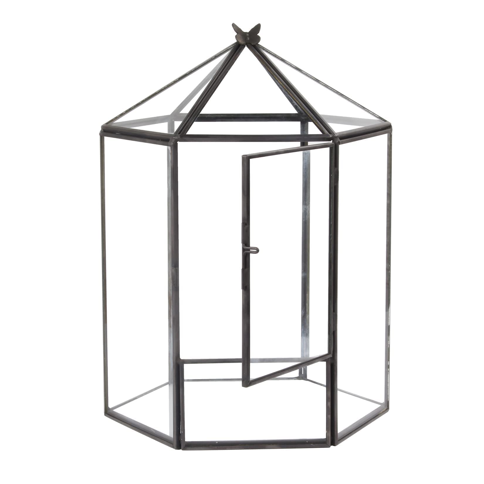 ELEGANTLIFE terrarium in hand showing compact size and tabletop suitability