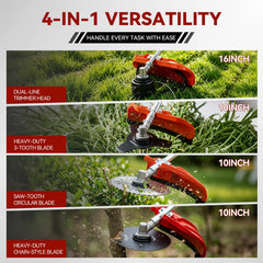 Elegarden 3T 40T 80T blades arranged showing versatility for different vegetation