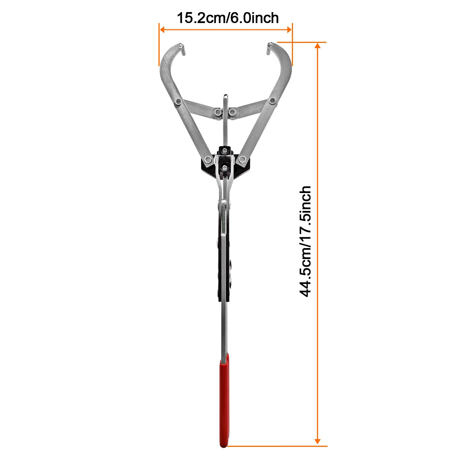 ELEKMUNDO plier beside a hand for scale showing extra-large sizing advantage