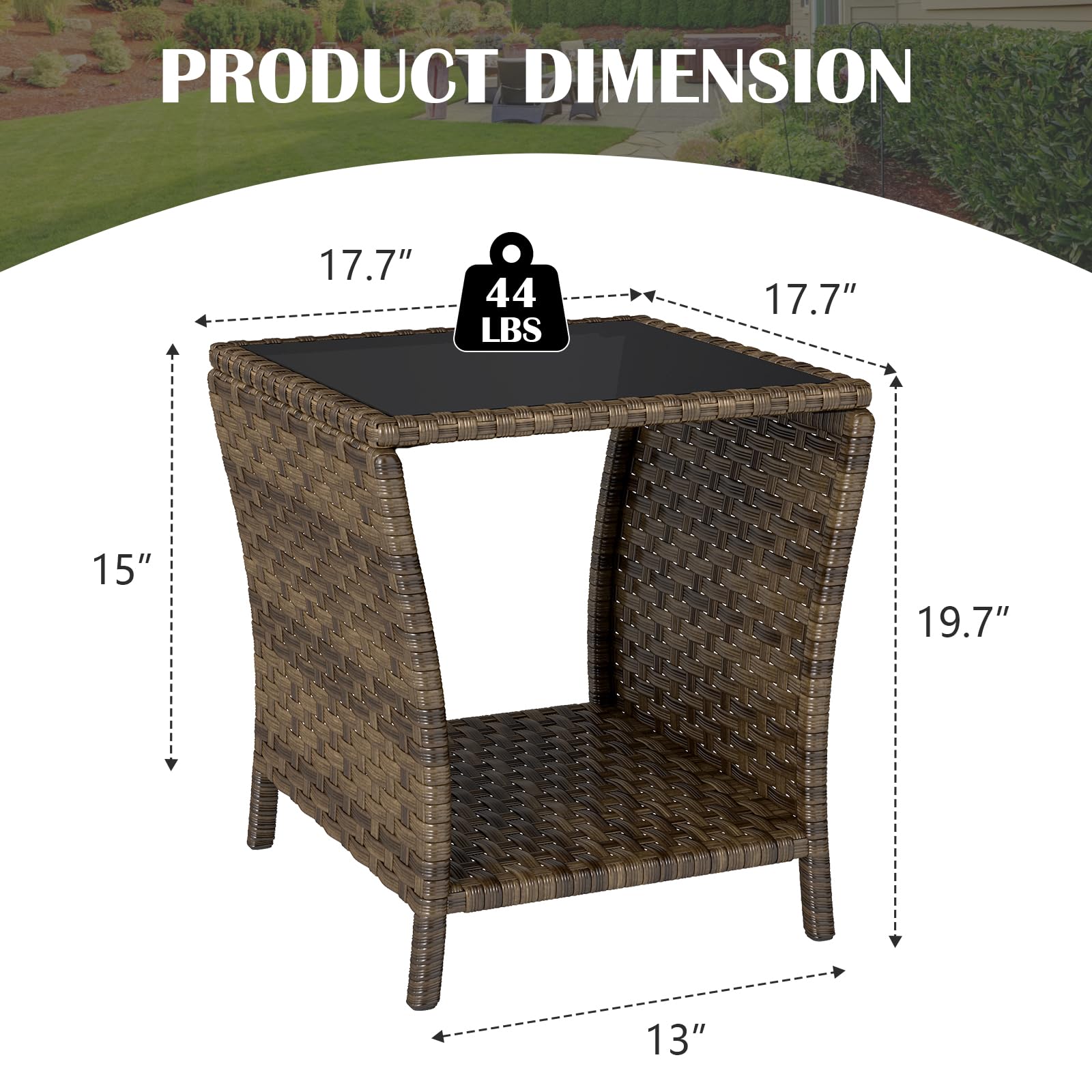 Elepude closeup of powder-coated frame and rattan weave for durability