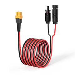 ELFCULB front view of XT60 connector and full 25ft cable showing secure connection benefit
