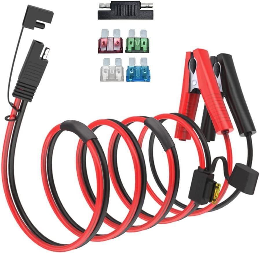 ELFCULB front view of SAE to alligator cable highlights durable build and easy hookup