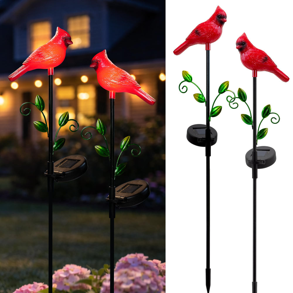 Elfengarden front view of red cardinal stake showing realistic detail and curb appeal