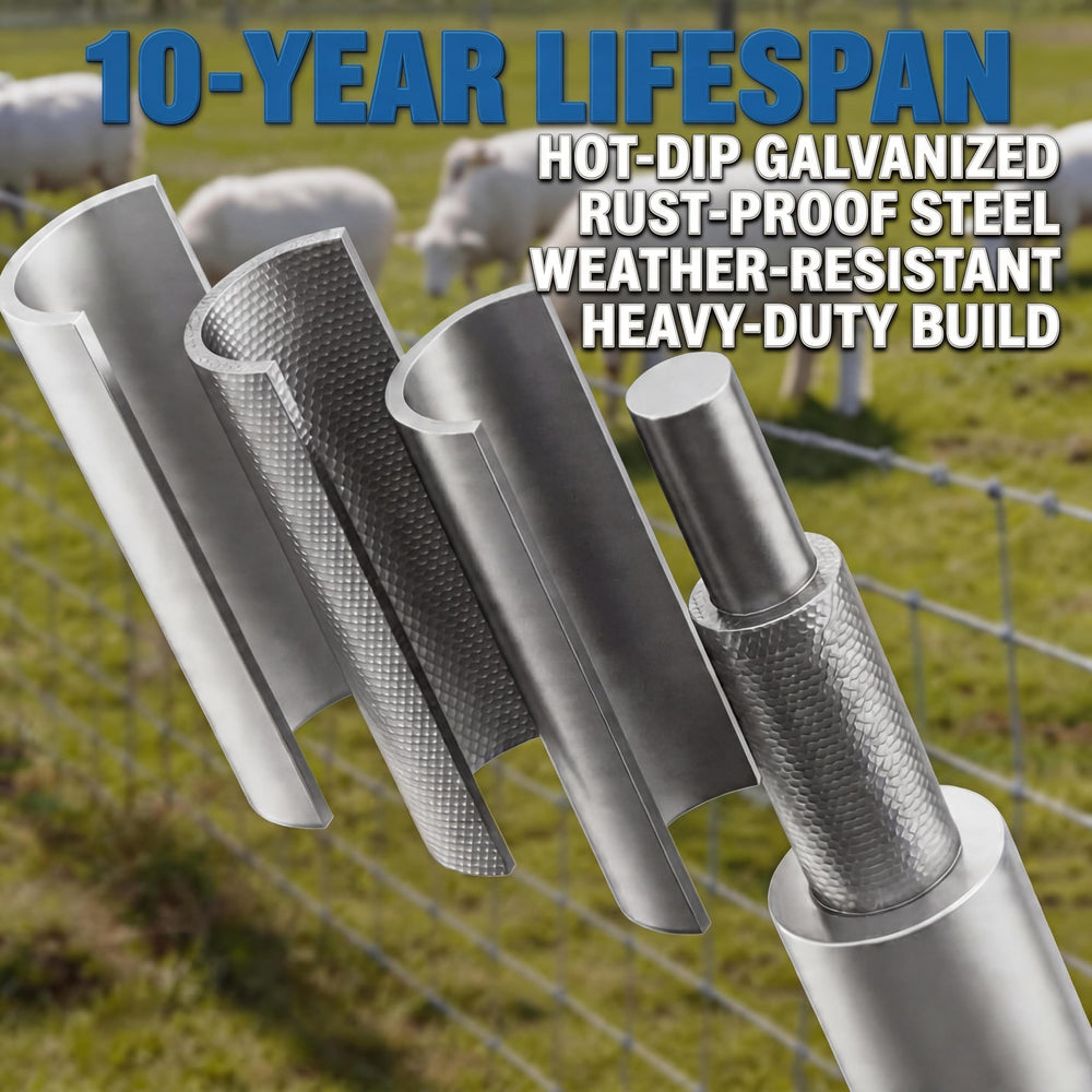 EliteEdge zinc-coated wire detail showing heavy corrosion resistance to extend fence life