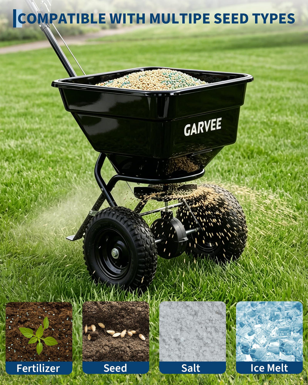 EliteEdge spreading in action showing even fertilizer distribution across lawn