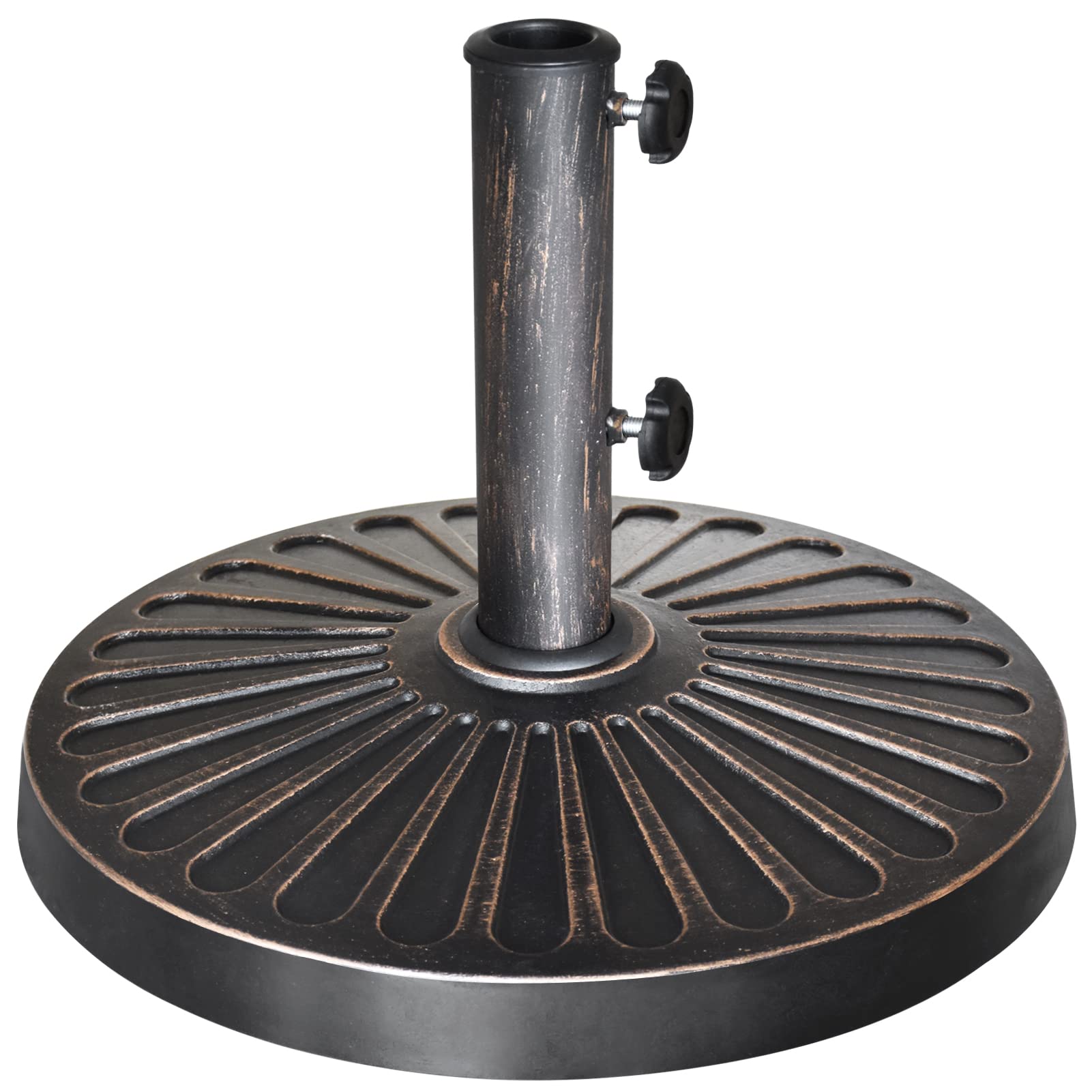 EliteShade bronze base front view showing stable footprint and curb appeal
