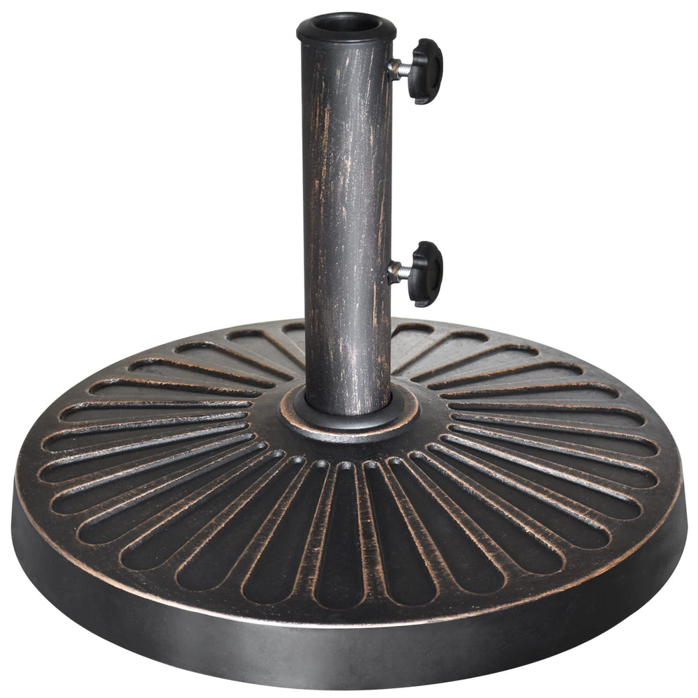 EliteShade bronze base front view showing stable footprint and curb appeal