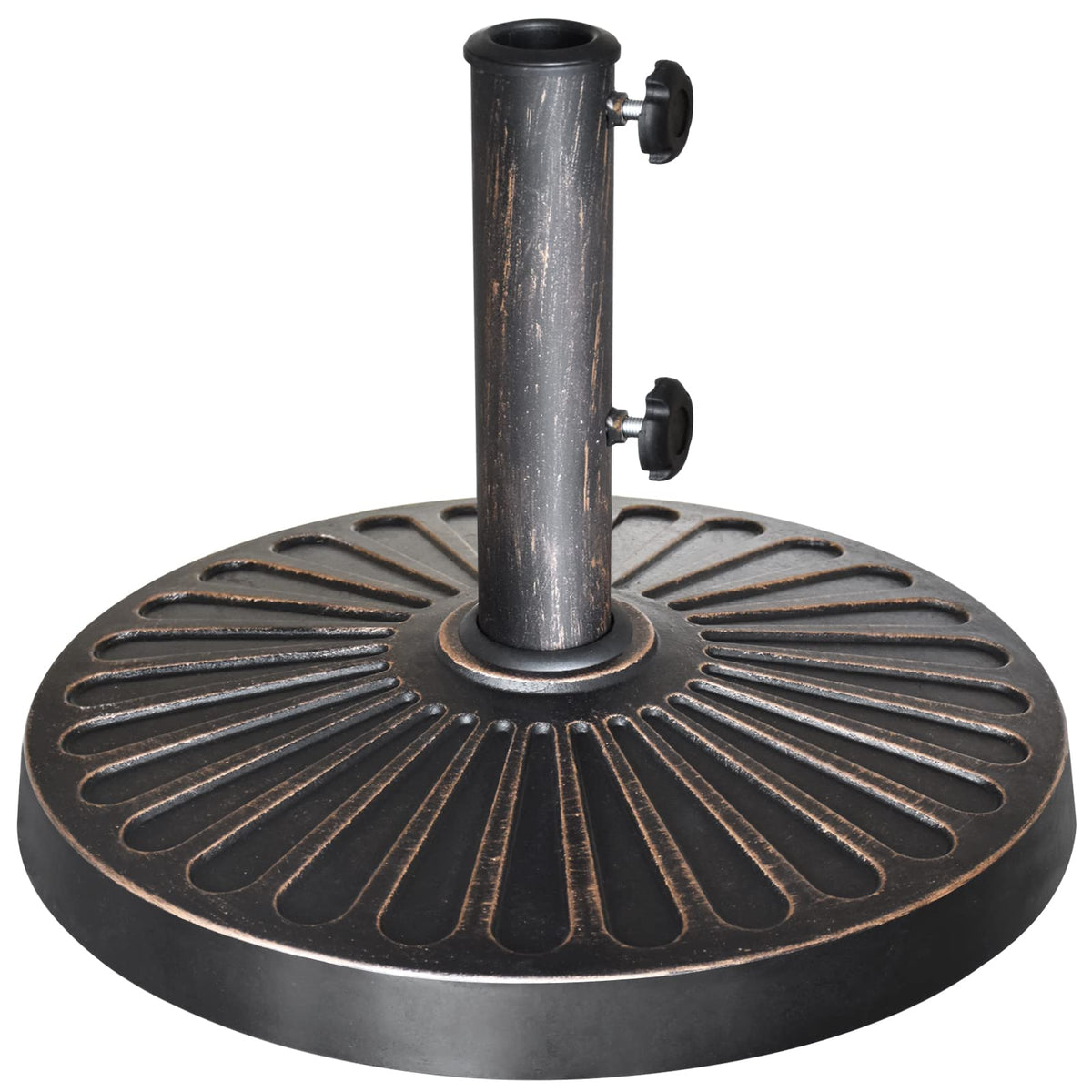 EliteShade bronze base front view showing stable footprint and curb appeal