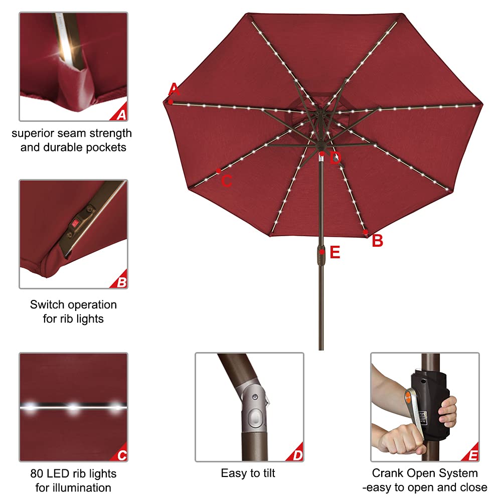 EliteShade crank and 1.5-inch steel pole close-up for easy operation benefit