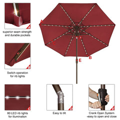 EliteShade crank and 1.5-inch steel pole close-up for easy operation benefit
