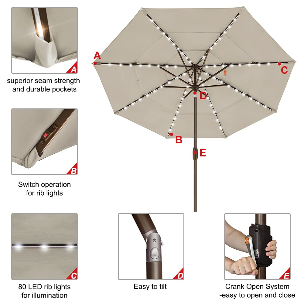 EliteShade crank and push-button tilt mechanism close view for easy opening and angle control