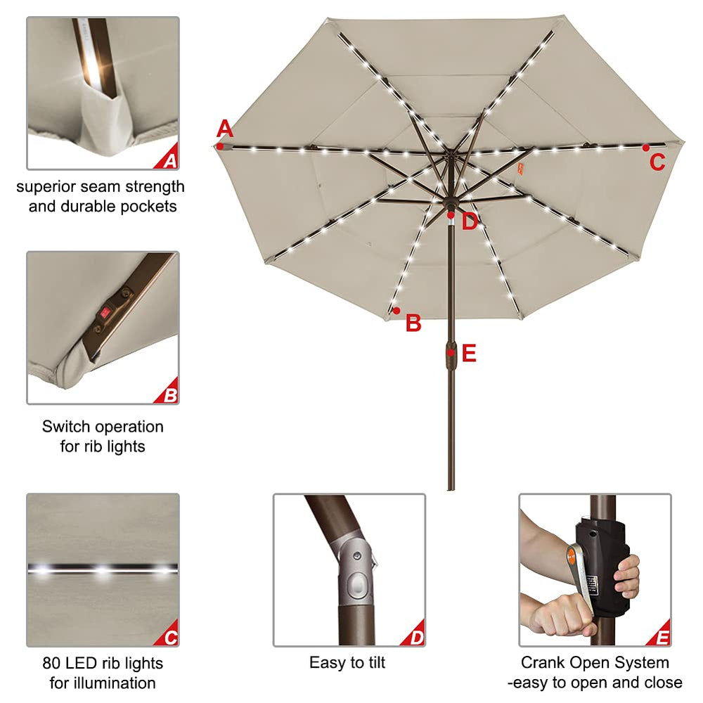 EliteShade crank and push-button tilt mechanism close view for easy opening and angle control