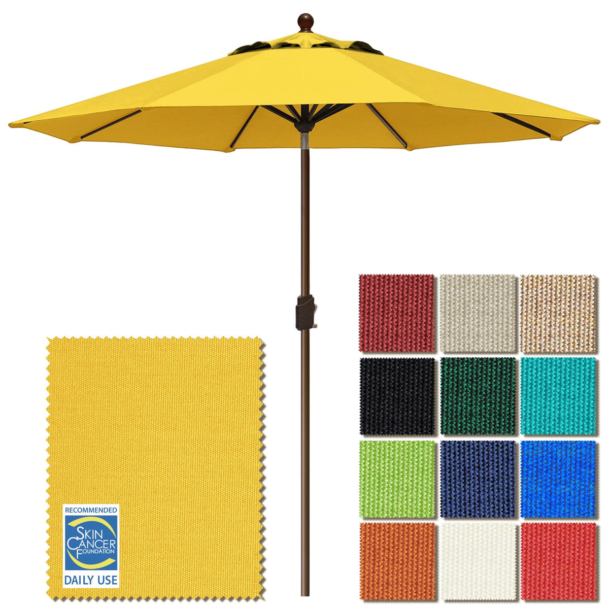 EliteShade front view showing sunflower yellow canopy and sturdy aesthetic benefit: instant curb appeal