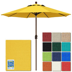 EliteShade front view showing sunflower yellow canopy and sturdy aesthetic benefit: instant curb appeal
